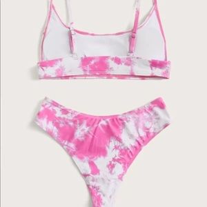 shein bikini tie dye pink